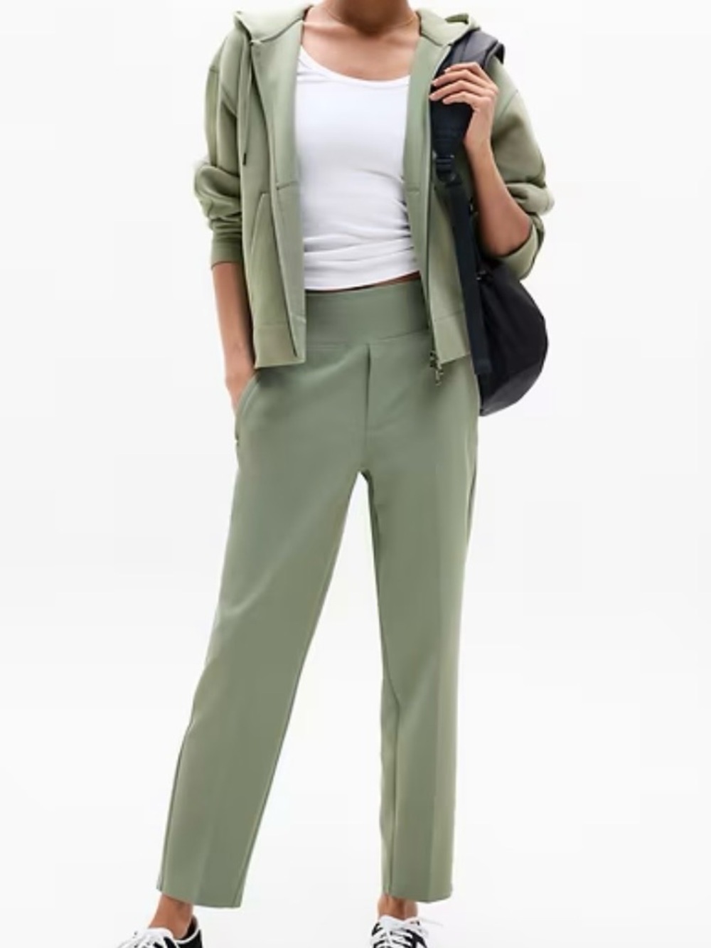 Athleta Endless High Rise Pants Cacti Olive Green Size 6P Athleisure Travel